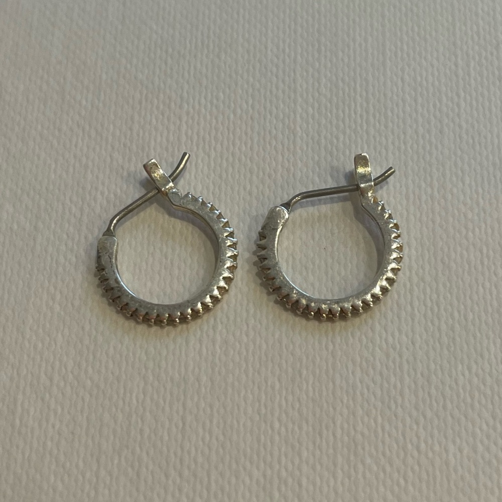 Pave Silver Huggies
